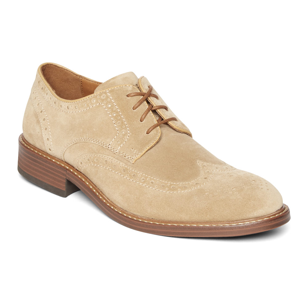 Rockport Mens Kenton Wingtip - Lace Up Khaki - NGK495326